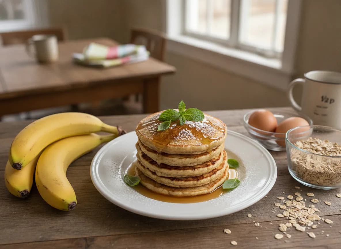 3-Ingredient Banana Oat Pancakes recipe